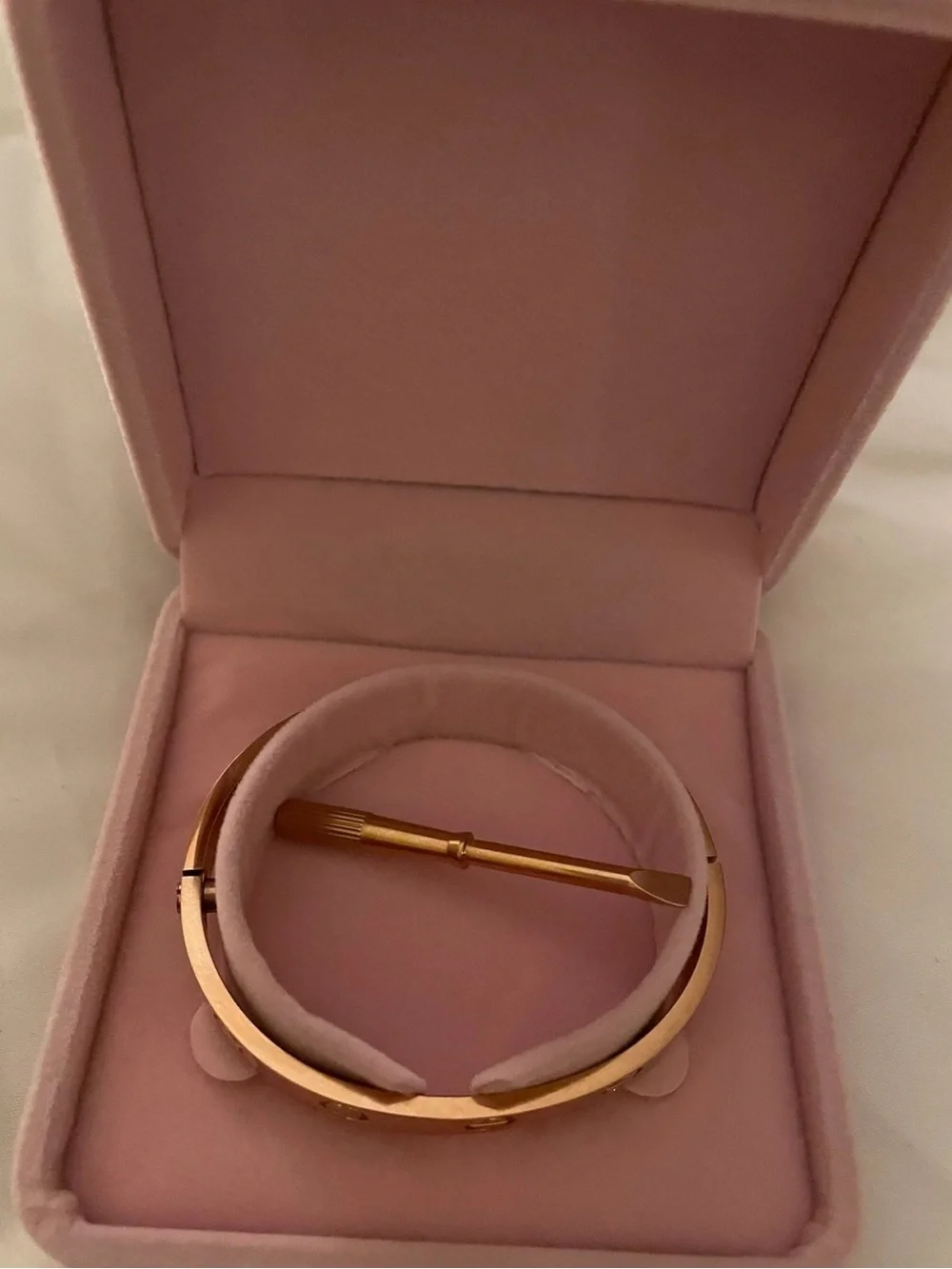 Gold Screw Motif Bangle Bracelet with Mini Screwdriver